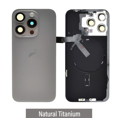 Brown Rear Cover Glass with Camera Lens Glass and Wireless Flex for iPhone 15 Pro Max-Natural Titanium Brown Rear Cover Glass with Camera Lens Glass and Wireless Flex for iPhone 15 Pro Max-Natural Titanium